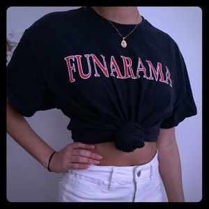 Oversized Navy blue “Funarama” Graphic tee shirt